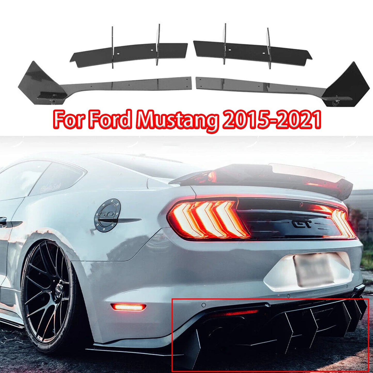 Rear Bumper Lip Diffuser for Ford Mustang (2018–2021)