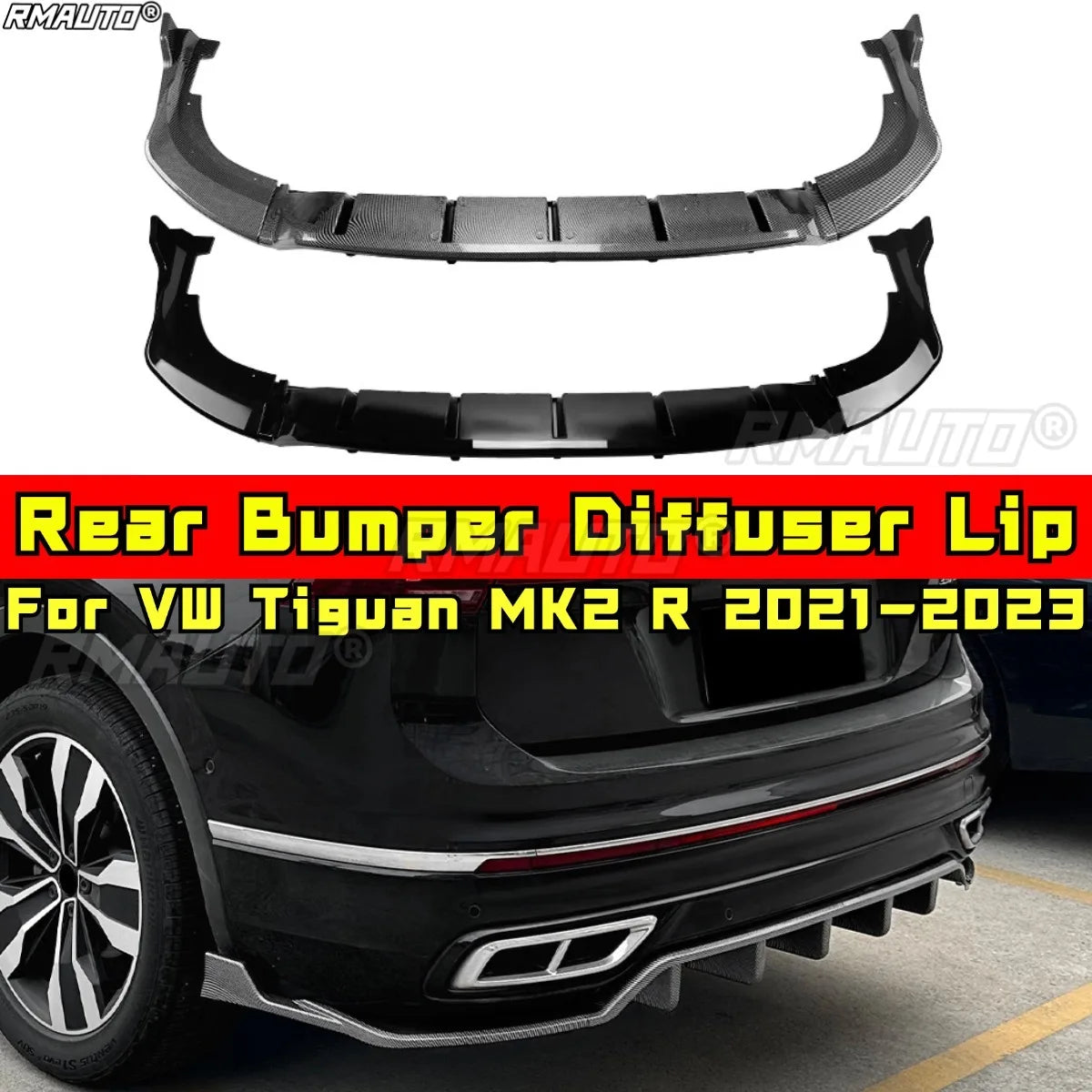 Rear Bumper Diffuser for VW Tiguan MK2 R (2021–2023)