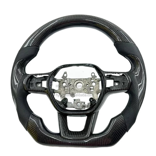Honda Civic 11th Gen Carbon Fiber Steering Wheel – Perforated Leather Edition