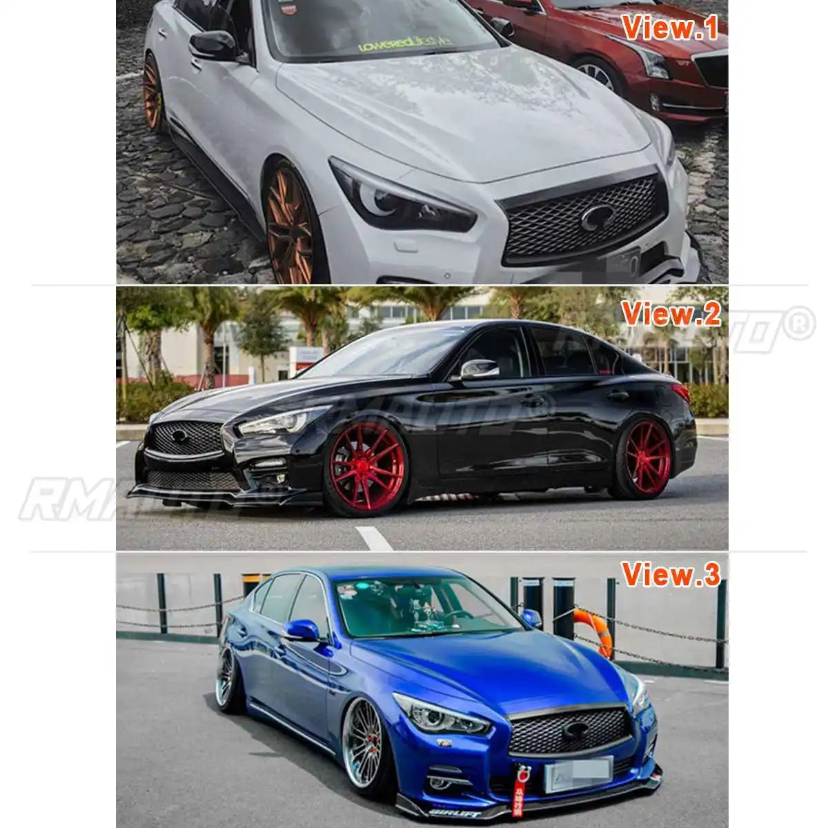 Front Center Mesh Grille for Infiniti Q50 / Q50S (2014–2022)