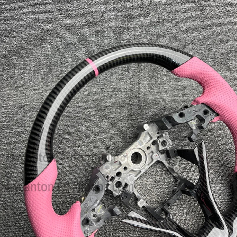 Honda Accord 10th Gen Carbon Fiber Steering Wheel – Pink Leather Edition