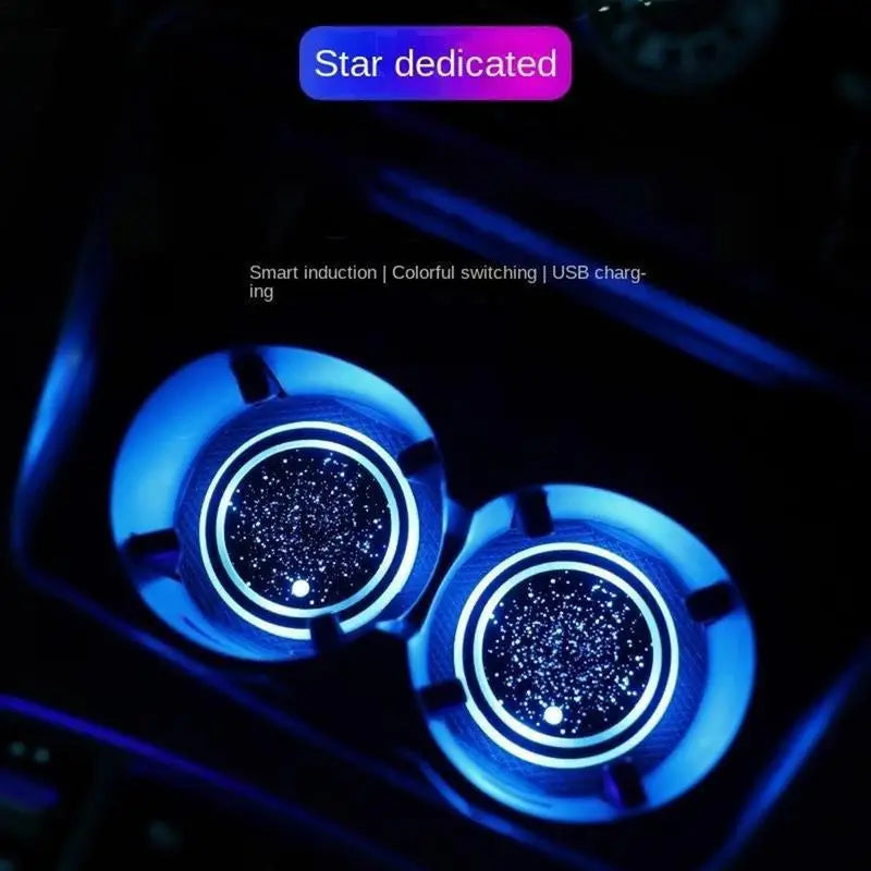 LED Light-Up Car Cup Holder Coasters