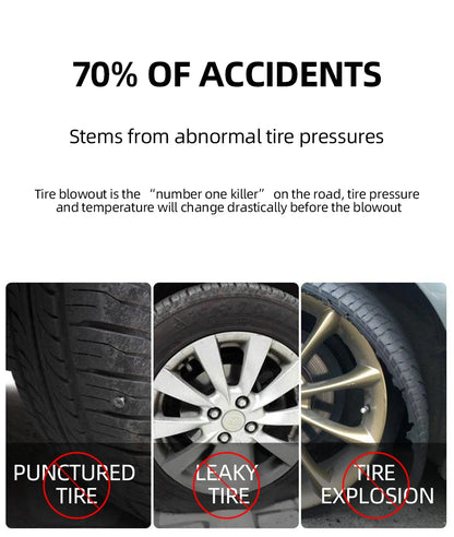 Wireless TPMS Tire Pressure Monitor – Solar & USB Charging