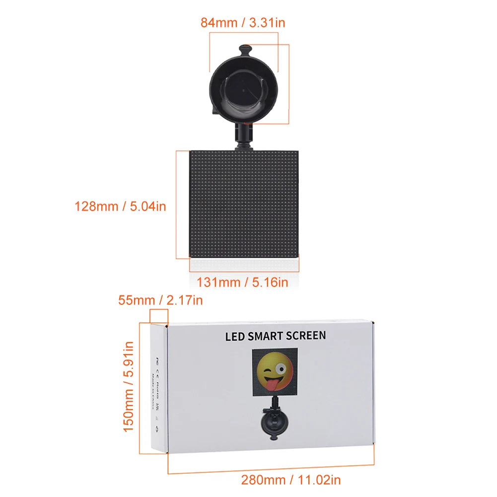 Car LED Sign Smart LED Matrix Pixel Panel Lamp Mobile Phone APP Control Car Rear Windshield LED Display Screen Auto Decoration