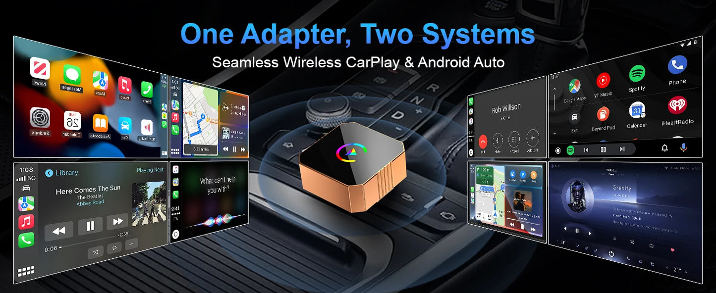 Wireless CarPlay & Android Auto Adapter – 2-in-1 Mini USB