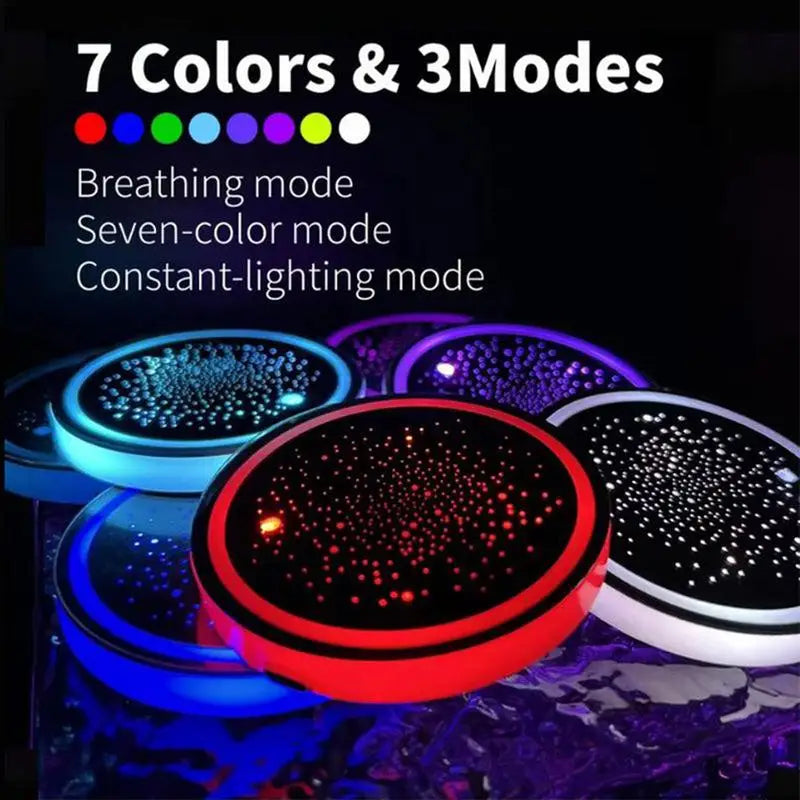 LED Light-Up Car Cup Holder Coasters