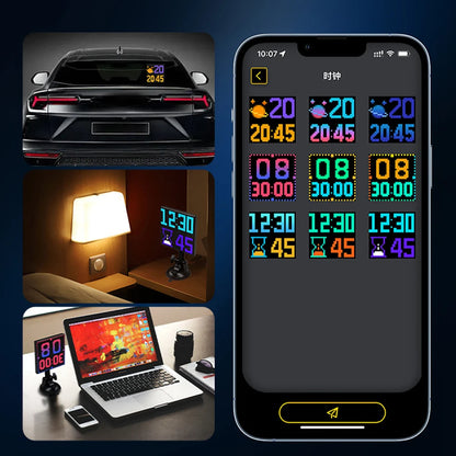 Car LED Sign Smart LED Matrix Pixel Panel Lamp Mobile Phone APP Control Car Rear Windshield LED Display Screen Auto Decoration