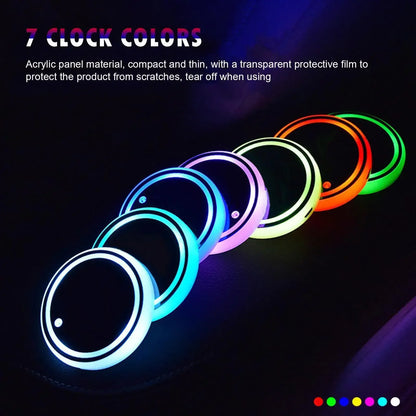 LED Cup Holder Lights – 7 Color Ambient Coasters