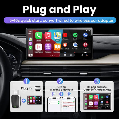 2-in-1 Wireless CarPlay & Android Auto Adapter (USB / Type-C)