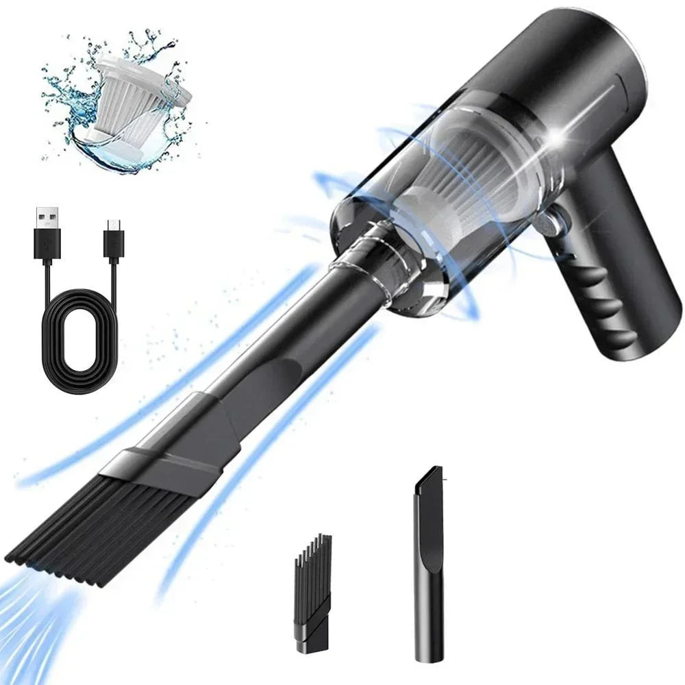 Portable Cordless Car Vacuum Cleaner – USB Rechargeable