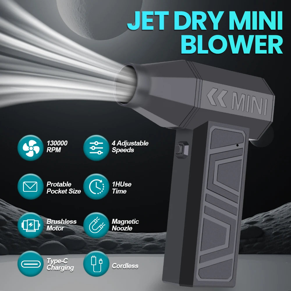 Turbo Electric Air Duster – 130000 RPM Portable Jet Blower