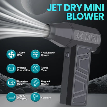 Turbo Electric Air Duster – 130000 RPM Portable Jet Blower