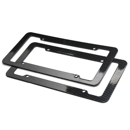 Carbon Fiber Style License Plate Frame – Universal Fit