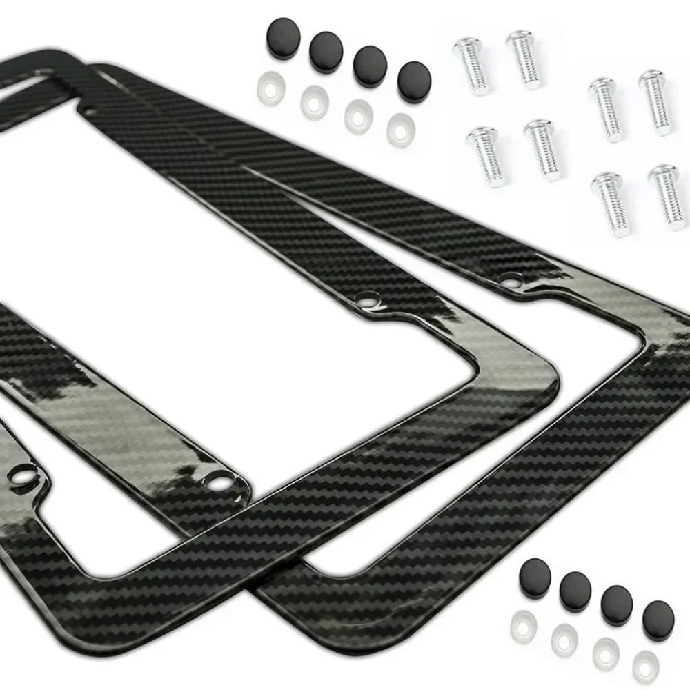 Carbon Fiber Style License Plate Frame – Universal Fit