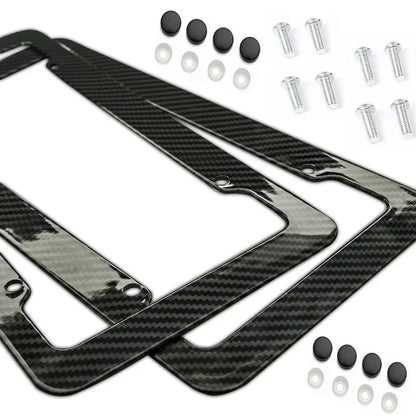 Carbon Fiber Style License Plate Frame – Universal Fit