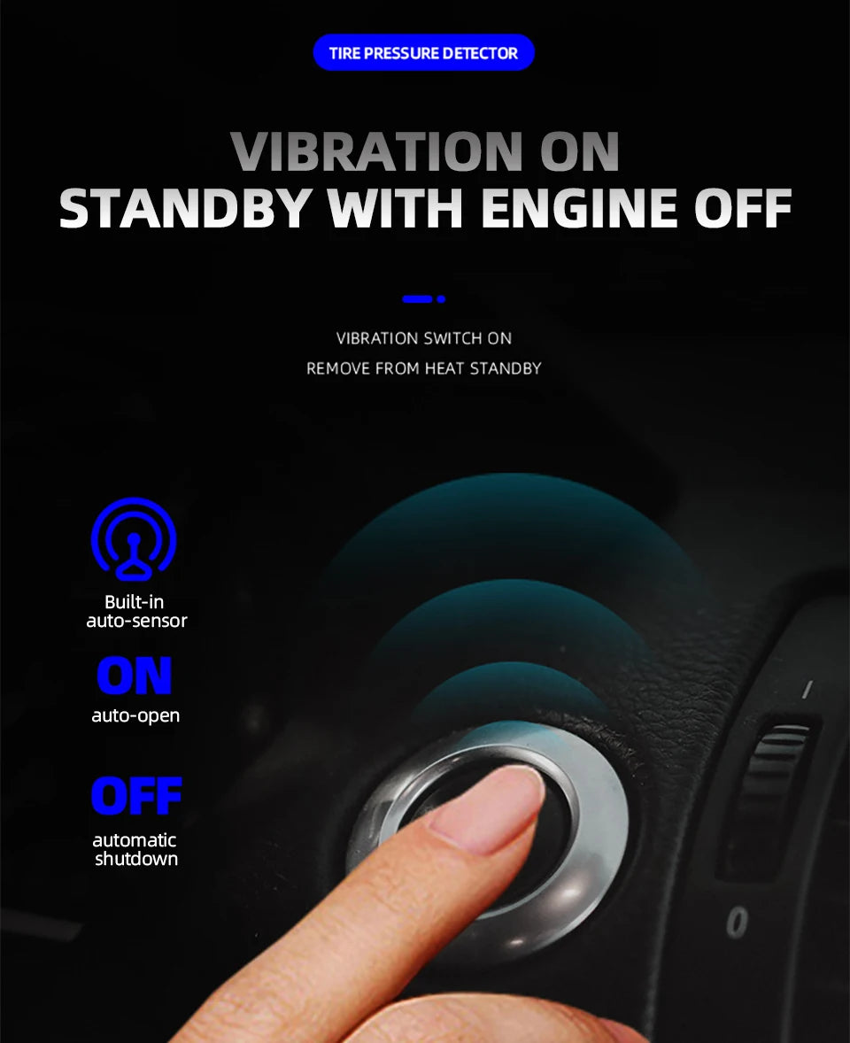 Wireless TPMS Tire Pressure Monitor – Solar & USB Charging