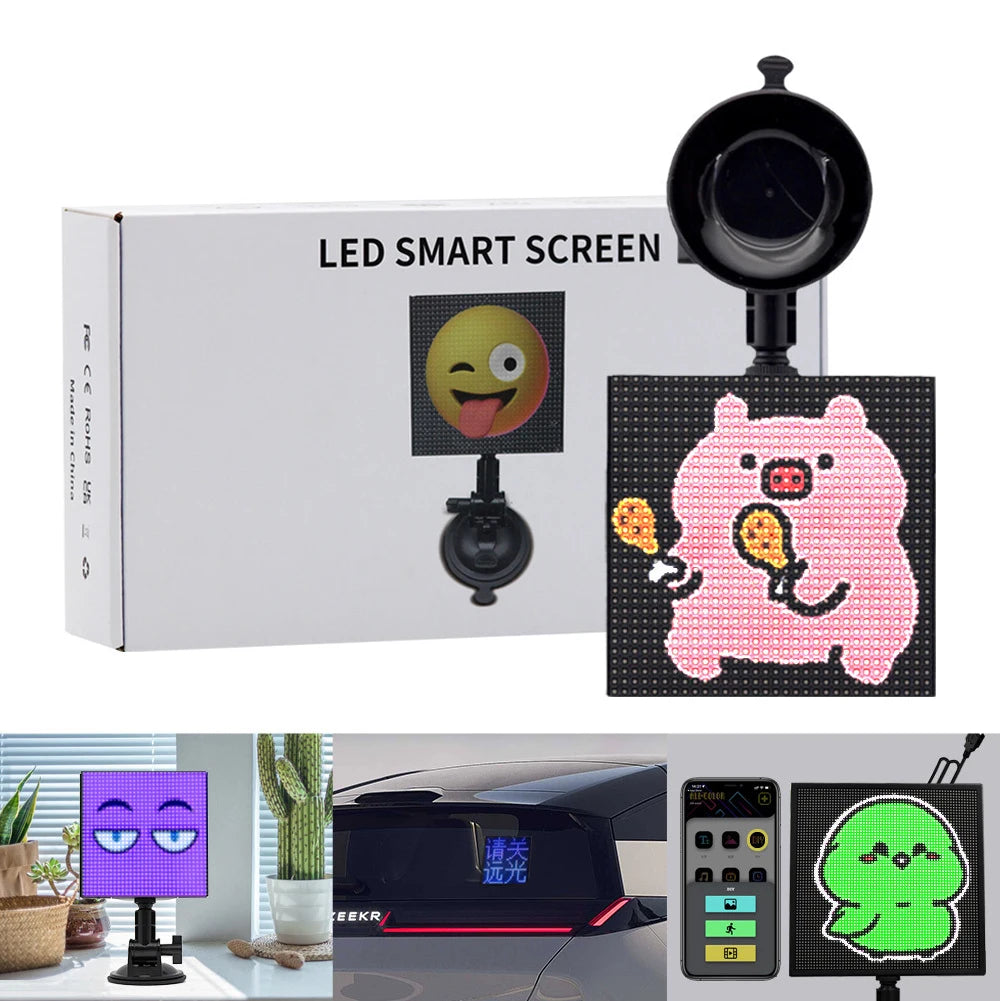 Car LED Sign Smart LED Matrix Pixel Panel Lamp Mobile Phone APP Control Car Rear Windshield LED Display Screen Auto Decoration