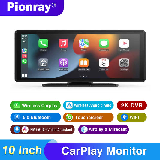 10-Inch Wireless CarPlay & Android Auto Portable Screen