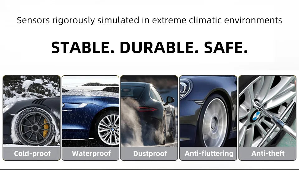 Wireless TPMS Tire Pressure Monitor – Solar & USB Charging