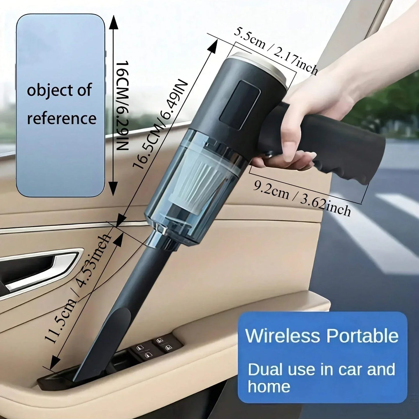 Portable Cordless Car Vacuum Cleaner – USB Rechargeable