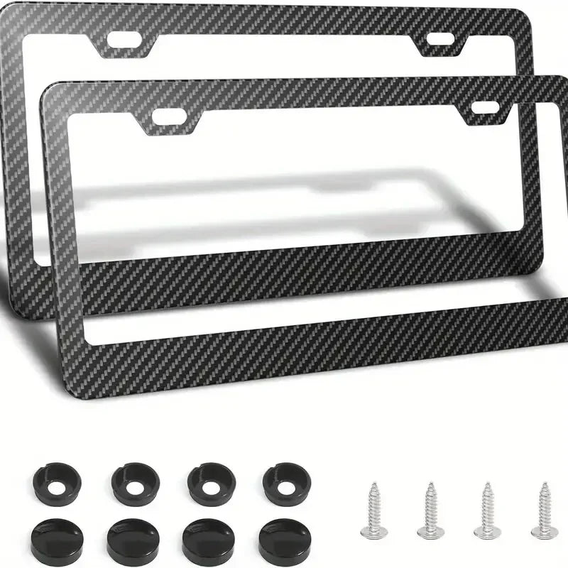 Carbon Fiber Style License Plate Frame – Universal Fit