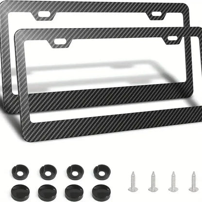 Carbon Fiber Style License Plate Frame – Universal Fit