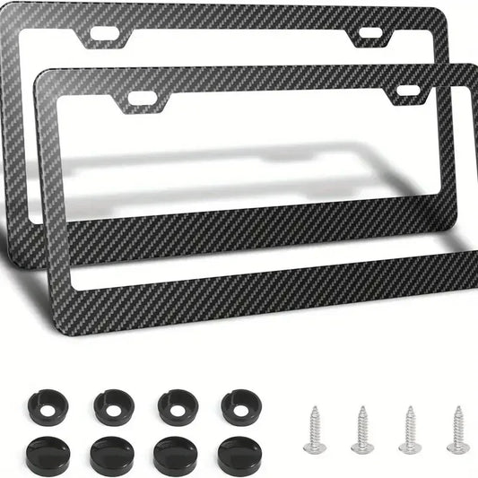 Carbon Fiber Style License Plate Frame – Universal Fit