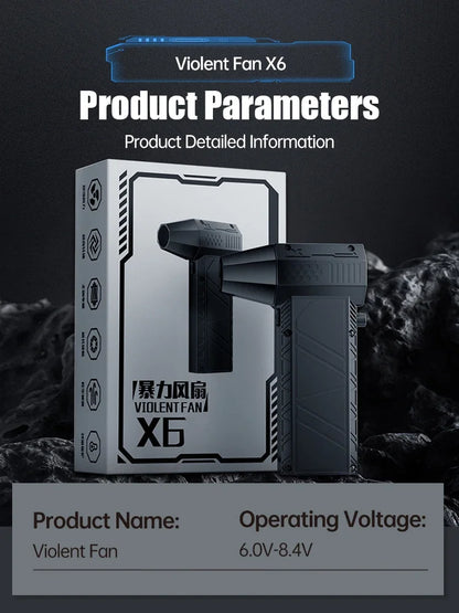 450,000RPM X6 Air Blower Powerful dust Vacuum Cleaner Fast Charging Strong Wind Brushless Violent Fan for car/computer cleaning