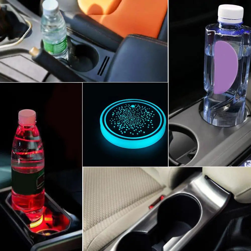 LED Light-Up Car Cup Holder Coasters