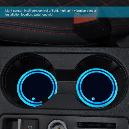 LED Cup Holder Lights – 7 Color Ambient Coasters