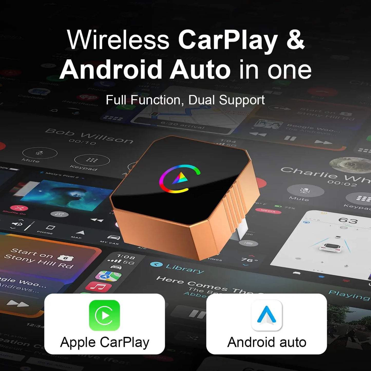 Wireless CarPlay & Android Auto Adapter – 2-in-1 Mini USB