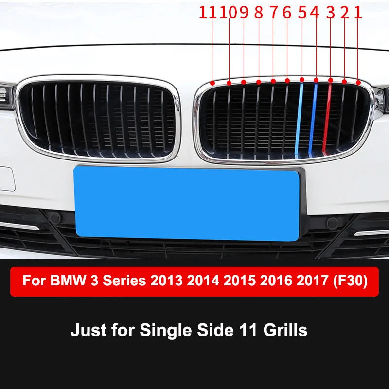 BMW M Style Grille Stripes (3-Piece Set) – E46 / E90 / F30 3 Series