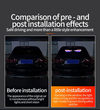 Dynamic Devil Eyes LED Car Light – Front & Rear Display