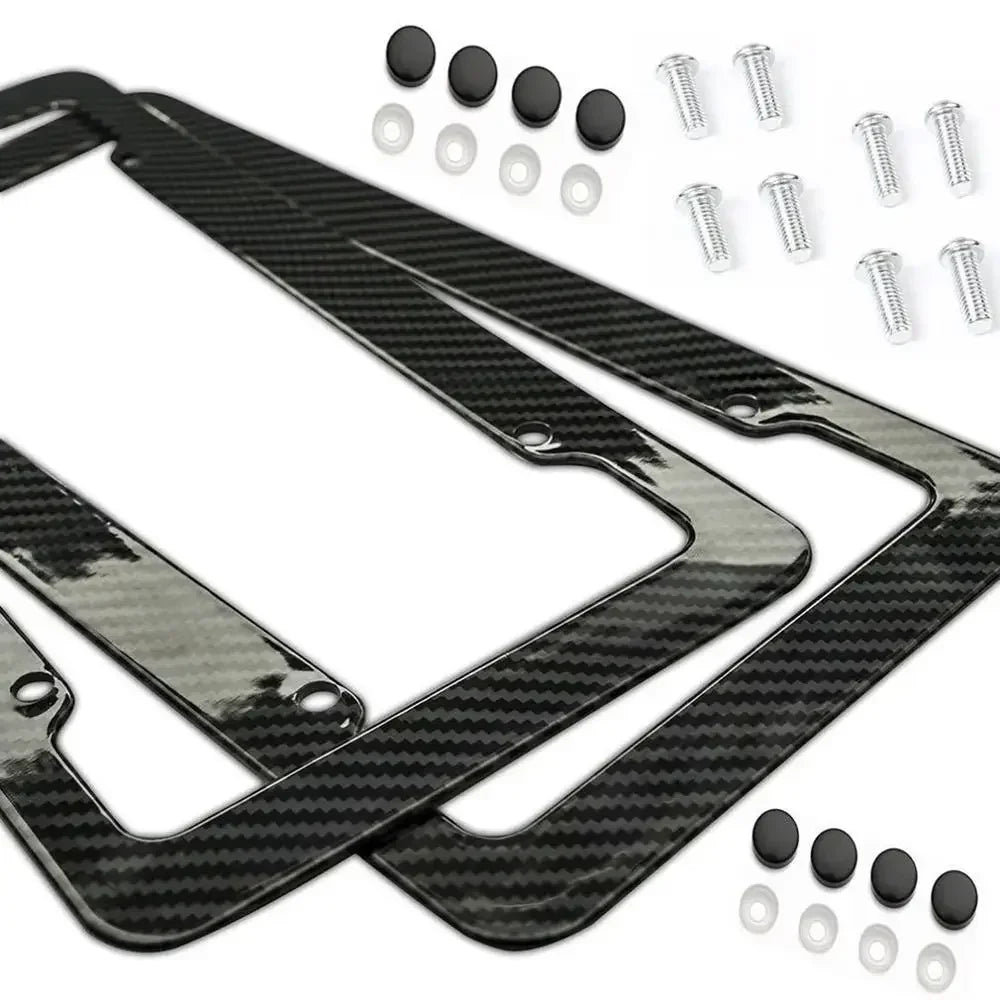 Carbon Fiber Style License Plate Frame – Universal Fit