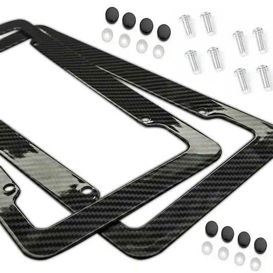 Carbon Fiber Style License Plate Frame – Universal Fit