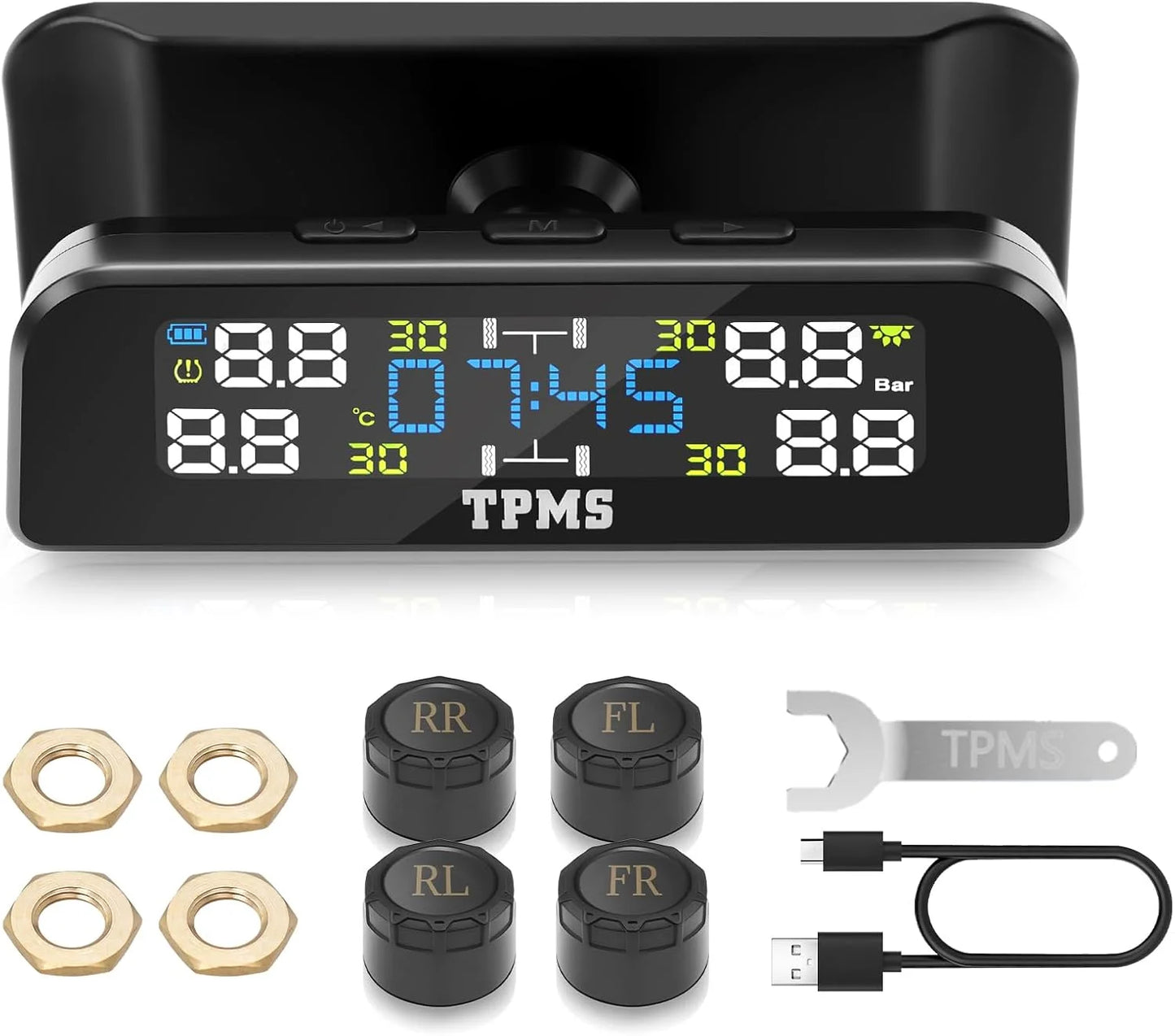 TPMS Tire Pressure Monitoring System – 4 Sensors LCD Display