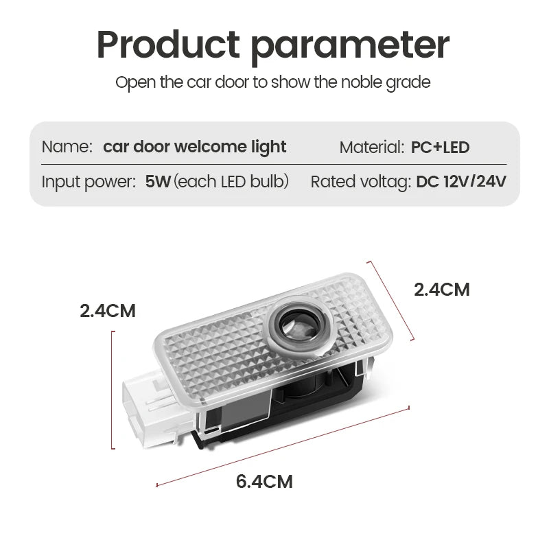 Car Door Welcome Lights AUDI Led Projector Lamps Decoration For Audi Sline A3 A1 A4 A6 B8 A5 B7 C7 A7 A8 B9 B6 C6 Q2 Q3 Q5 Q7 Q8 TT R