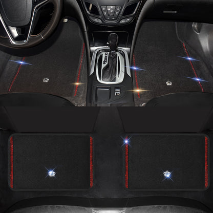 Luxury Diamond Crown Car Floor Mats – Universal Fit