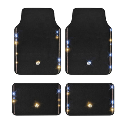 Luxury Diamond Crown Car Floor Mats – Universal Fit