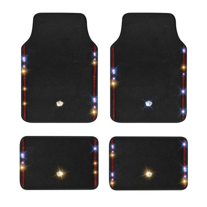 Luxury Diamond Crown Car Floor Mats – Universal Fit