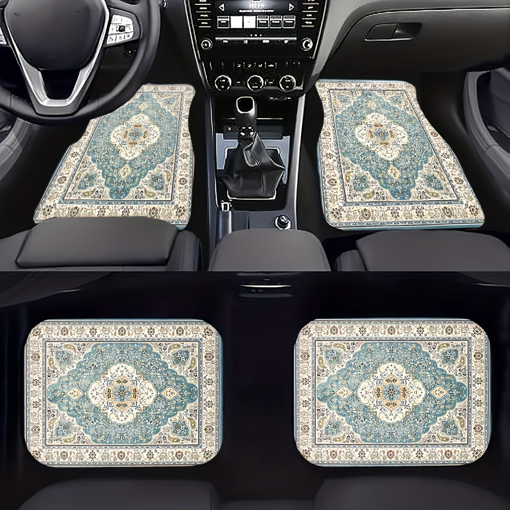 4pcs Vintage European Pattern Car Floor Mats