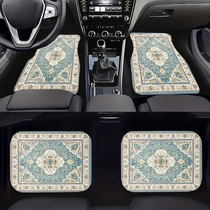 4pcs Vintage European Pattern Car Floor Mats