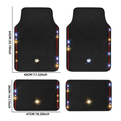 Luxury Diamond Crown Car Floor Mats – Universal Fit