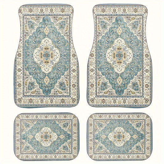 4pcs Vintage European Pattern Car Floor Mats