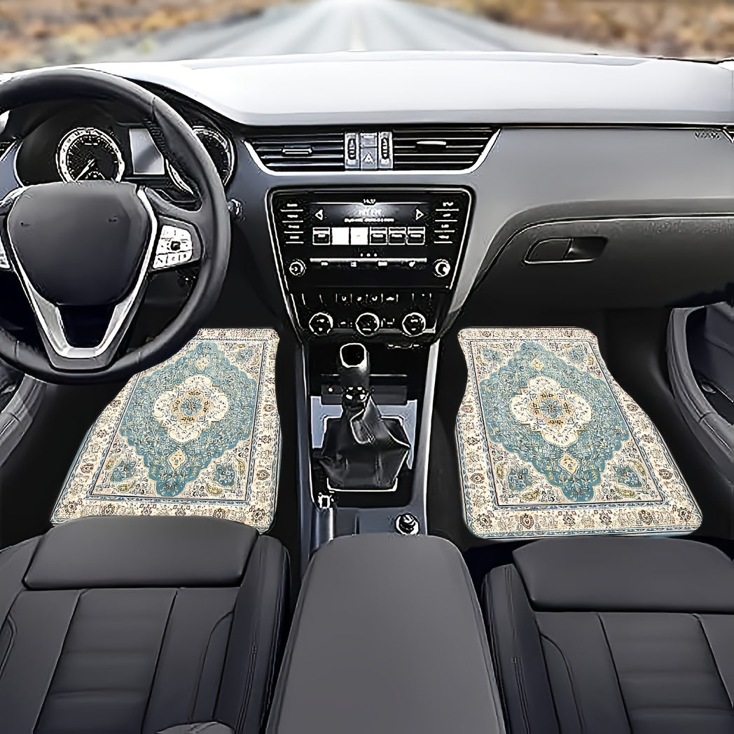 4pcs Vintage European Pattern Car Floor Mats